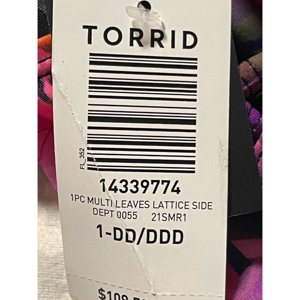 Torrid Underwire Tropical Floral One-Piece Swimsuit NWT SZ 1 and 2 - Picture 11 of 15